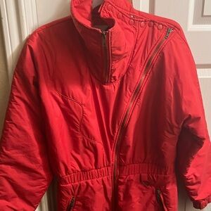 Women's Bold Red Ski Jumpsuit
